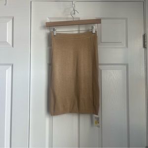 American Apparel Camel Knit Pencil Skirt